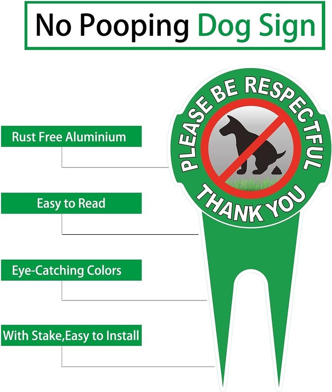 Dog Poop Prevention Sign - 12" x 6" Double Sided, Easy Install for Lawns gallery