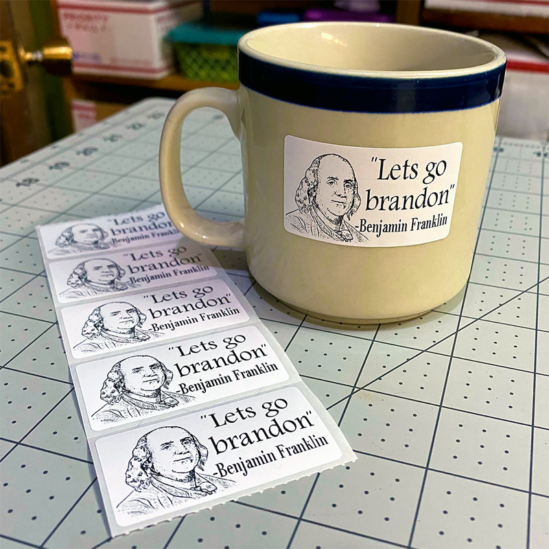 LETS GO BRANDON Benjamin Franklin Funny Sticker Anti Joe Biden Sucks Prank Gag gallery