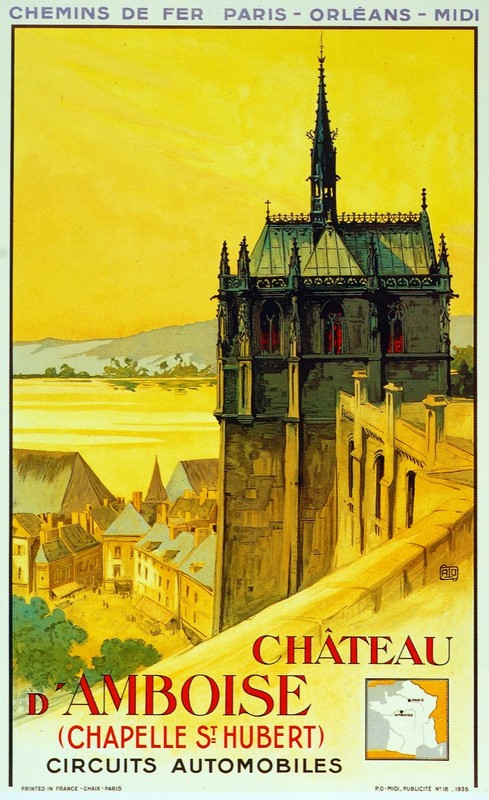 6032.Chemin de Fer PAris-Orl©ans-Midi Chteau D” Amboise Poster.Wall Art Decor