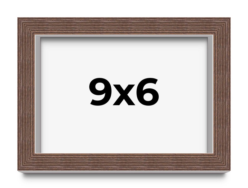 9×6 Shadow Box Frame Brown | 1.125 inches Deep Real Wood Rustic Shadowbox Displa