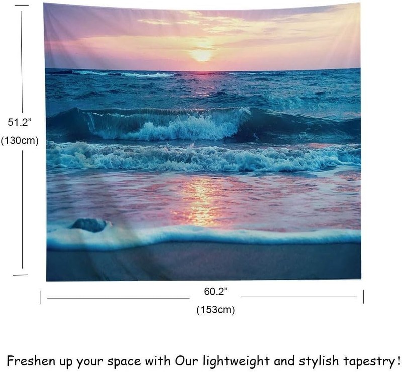 Ocean Tapestry Wall Hanging, Sea Beach Wave Sun Cloud Landscape Scenery Natur... gallery