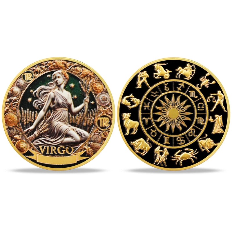 Beautiful Virgo Zodiac Constellation Silver Commemorative Coin Zodiac Souvenir