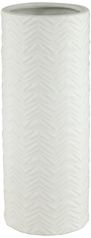 Studio 55D Column 12 1/4" High Handcrafted Modern White Porcelain Vase gallery