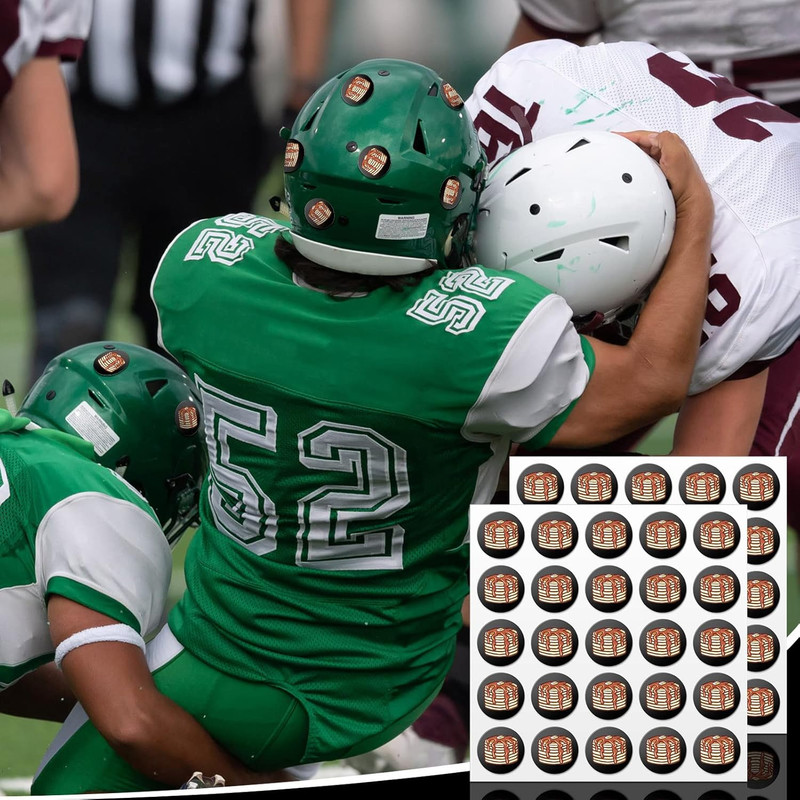200 Pcs Football Helmet Stickers Pancake Block Football Award Decals for Helmets gallery