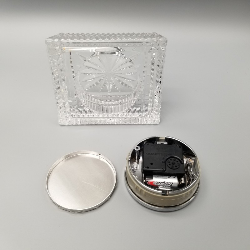Waterford Crystal Desk Clock Analog Approximately 5x4x2 Inches Tested Works gallery