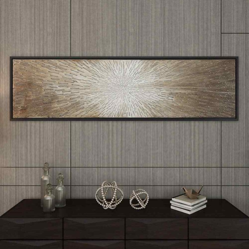 Modern Wall Art with Black Frame Framed 1-Panel Starburst Radial 20 In. X 71 In.
