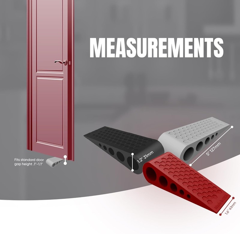 Door Stoppers for Bottom of Premium Floor Rubber Stop Wedge Black gallery