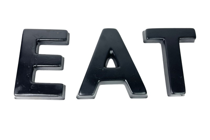 Vintage Lot of 3 Letters Word EAT Approximately 6-8 Inches Plastic Decor