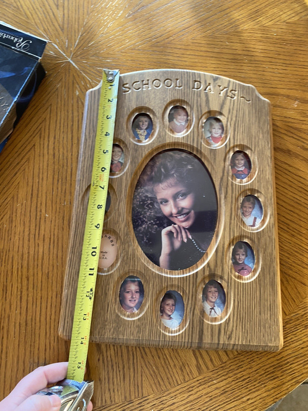 Robarb's SCHOOL DAYS Vintage 80s Solid Oak Wood Photo Frame Pre K - 12 Vintage gallery