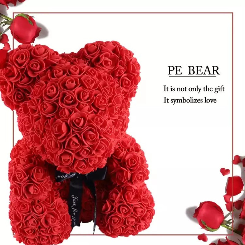 Wedding Rose Teddy Bear With Box For Women Valentines Girlfriend Birthday Gifts gallery