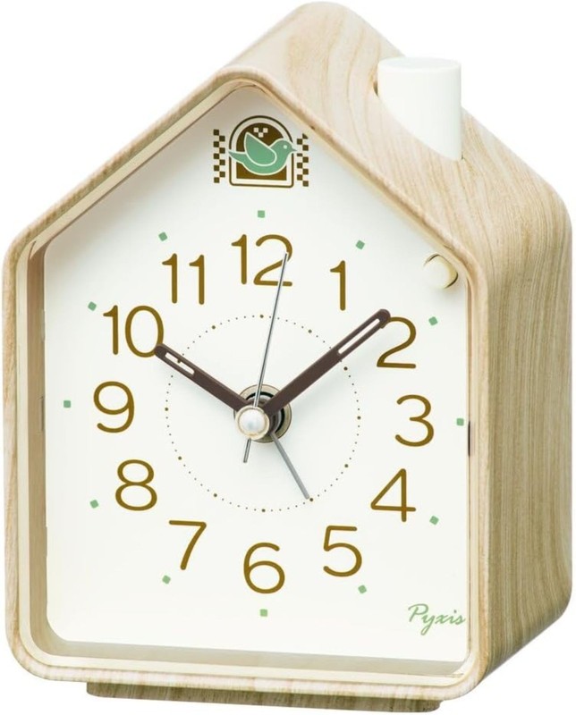SEIKO Alarm Clock Analog Nature Sound H110mm W86mm Pyxis NR453A Light Brown