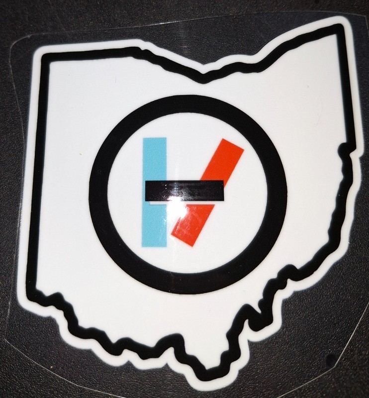 Twenty One Pilots OHIO logo, 2 Sizes | UV DTF Sticker Decal | Waterproof Durable