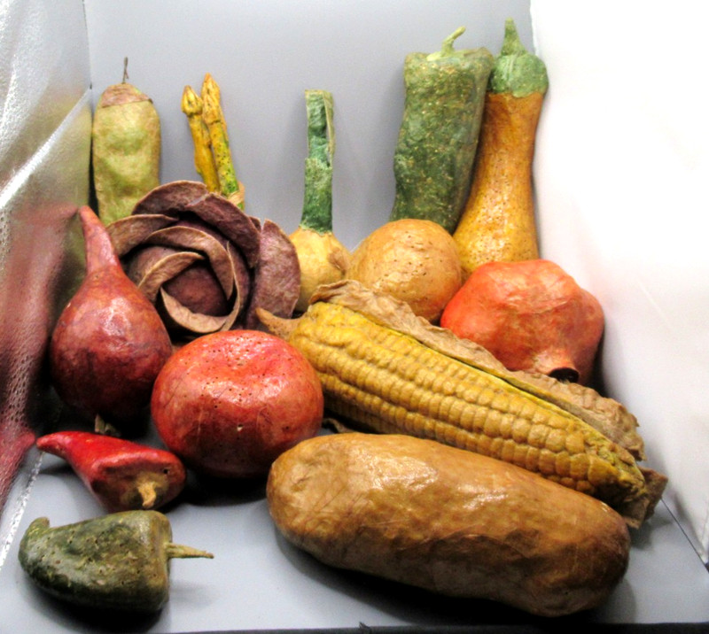 14 Vintage Papier Mache' Artificial Vegetables As Is
