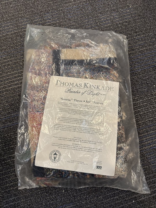 Thomas Kinkade The Painter of Light Throw Blanket 50X60 Sunrise “NEW In Bag”