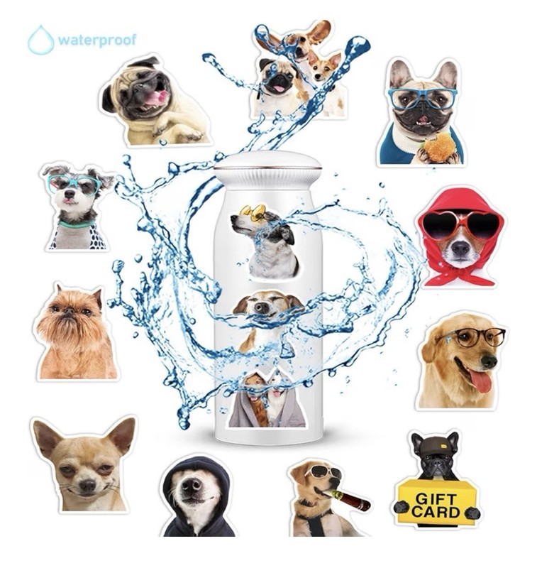 50pcs Funny Dog Stickers Puppy Animal Decals Waterproof Vinyl Gifts for Laptop gallery