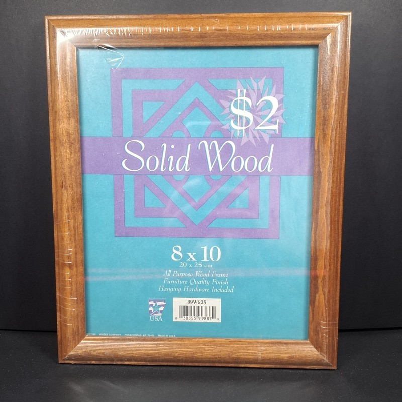 Wood 8×10 Picture Frame Photo Natural Grain Made in USA Wall Hanging Vintage NOS