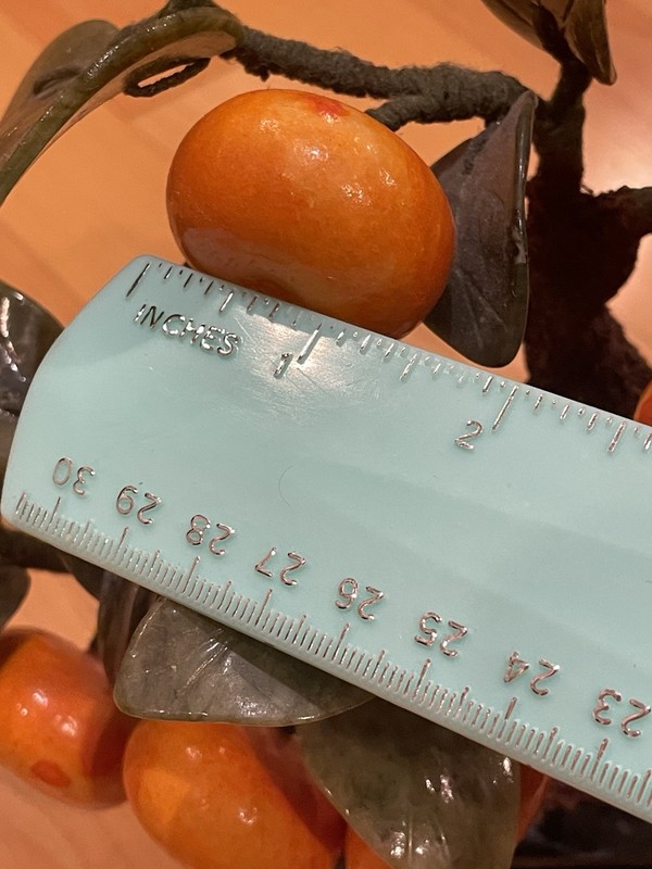 Vintage/antique Beautiful jade and Stone hand carved Orange tree rare to find gallery