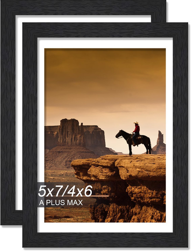 5X7 Picture Frame Set of 2, Black Engineered Wood Frame for 5 X 7 Inch Pictur... gallery