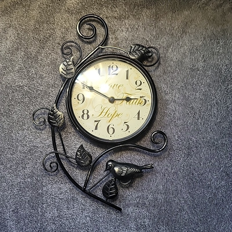 Love Faith Hope Quartz Clock with Bird & Leaves Metal Accent 1 AA Battery Works