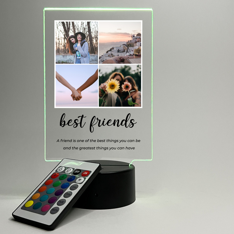 Personalized 4 Picture Custom Collage LED Night Light Up-Christmas, Family Gift gallery