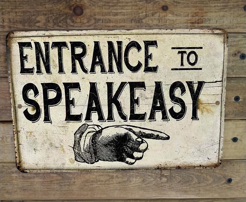 Entrance to Speakeasy Vintage Antique Style Metal Poster Bar, Pub Sign NEW
