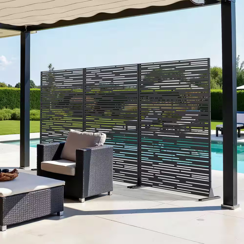 75 In. X 48 In. Outdoor Black Wall Applique or Wall Decal Decor Privacy Fence Sc gallery