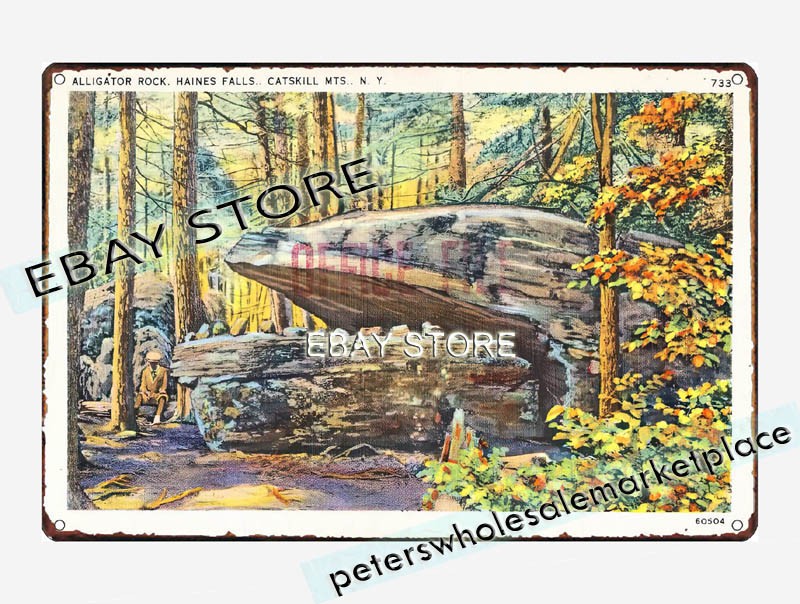 1930-45 Alligator Rock, Haines Falls, Catskill Mts., New York tin sign
