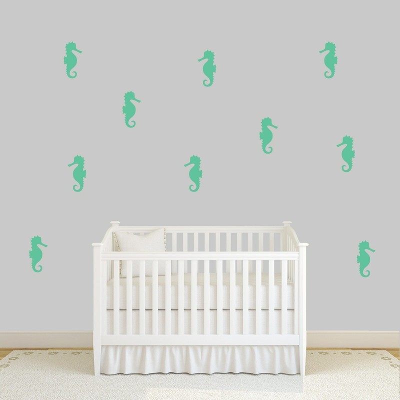 Seahorses Wall Decal Set – Animals, Sea Life, Nautical, Beach, Tropical, Sticker