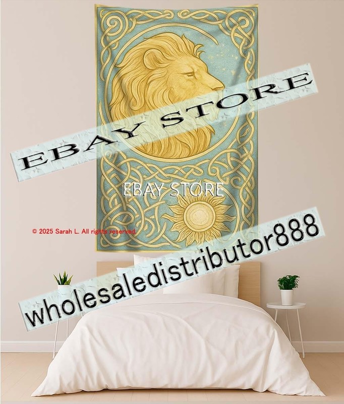 Celtic Lion Ivory Art Tapestry folk mythology throw accent 39X59 in gallery