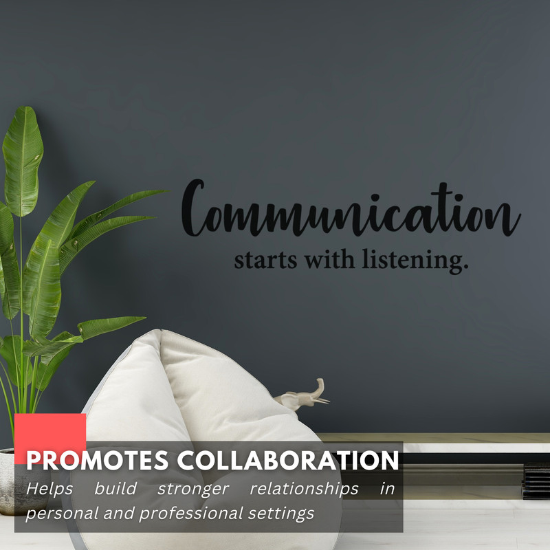 Inspirational Wall Decal - Communication Starts with Listening - Office & Home gallery