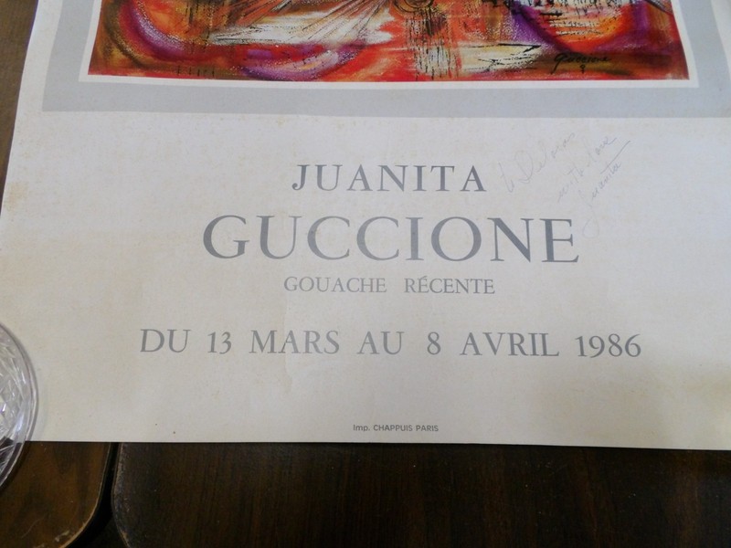 Juanita M. Guccione: Galerie Liliane Francois Poster .. Signed 18"x25" gallery