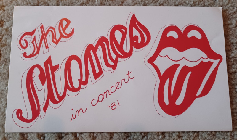 Vintage The Stones in concert ’81 Mouth Logo Sticker / Decal Band Rock & Rolling