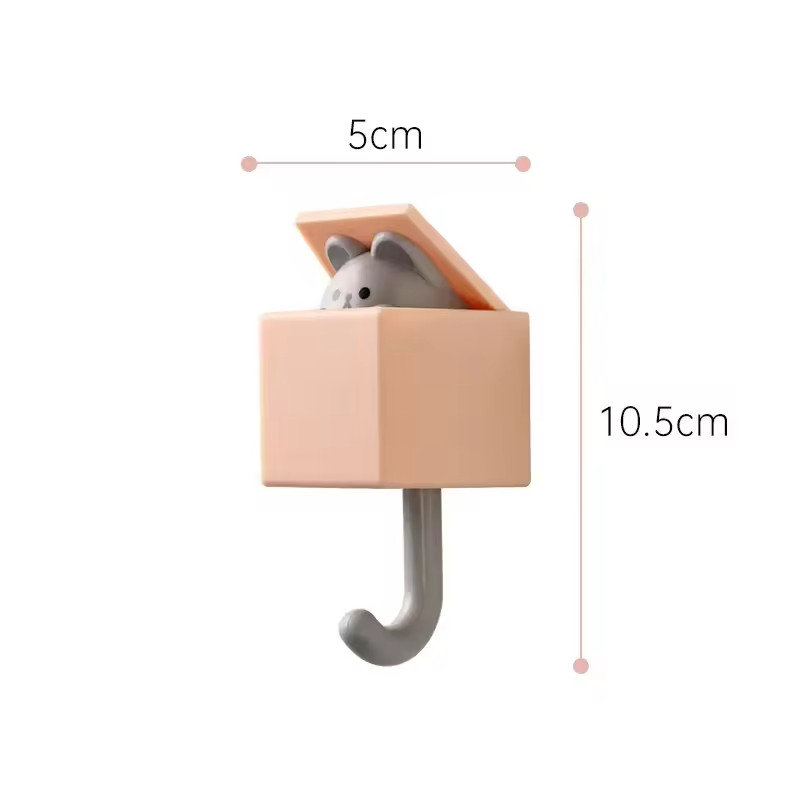 Cartoon Cat Hook Self Adhesive Dormitory Bedroom Door Hangers Hooks Key Umbrella gallery