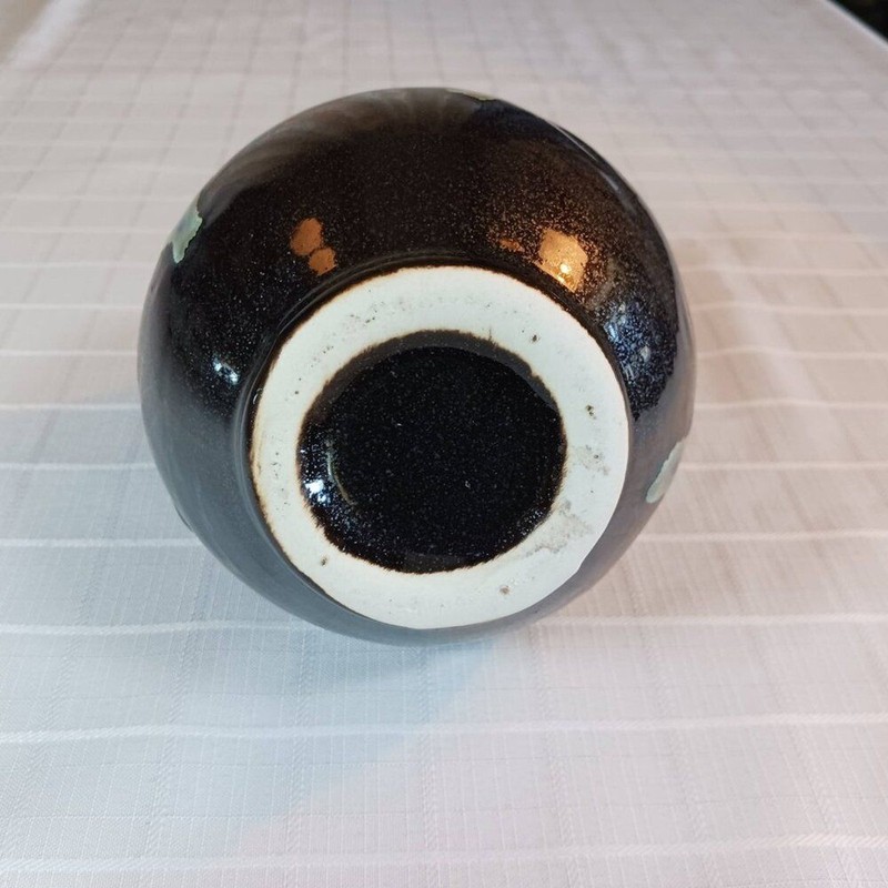 Beautiful Ceramic Drip Glazed Bud Vase Teal to Brown gallery