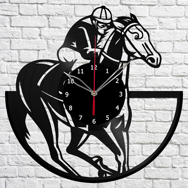 Vinyl Clock Horse Racing Wall Clock Unique Art Vinyl Record Wall Clock 1147