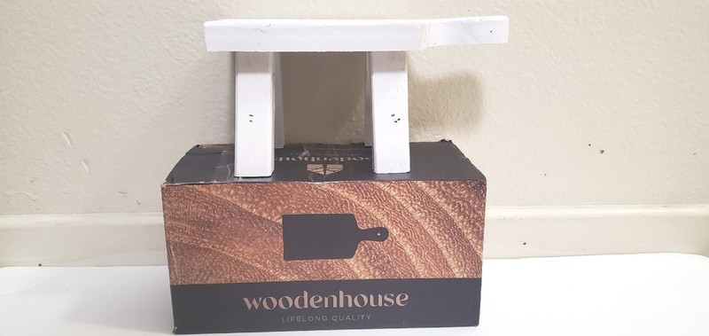 Wood Pedestal Stand Wood Risers for Decor Rustic Wooden Riser for Kitchen~White