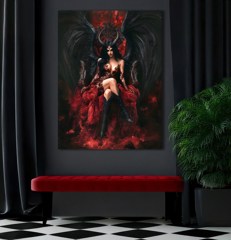 Lilith Fine Art Print #2, Canvas, Optional Frame, Dark Demon Goddess Wall Art gallery