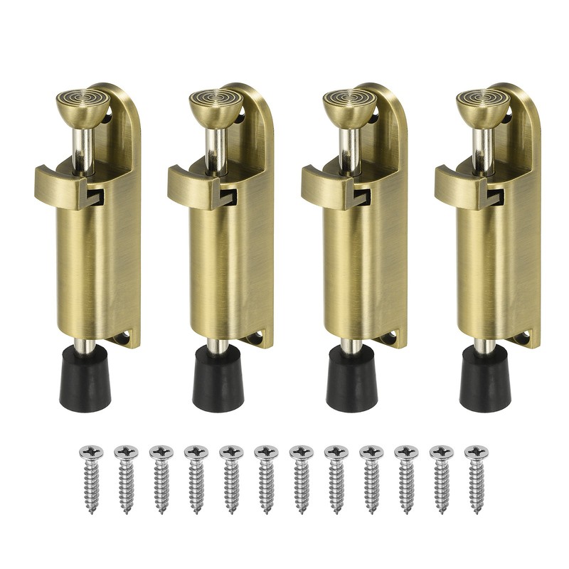 4Pcs Kickdown Door Stop Fit for Distance from the Ground 0-25mm, Bronze