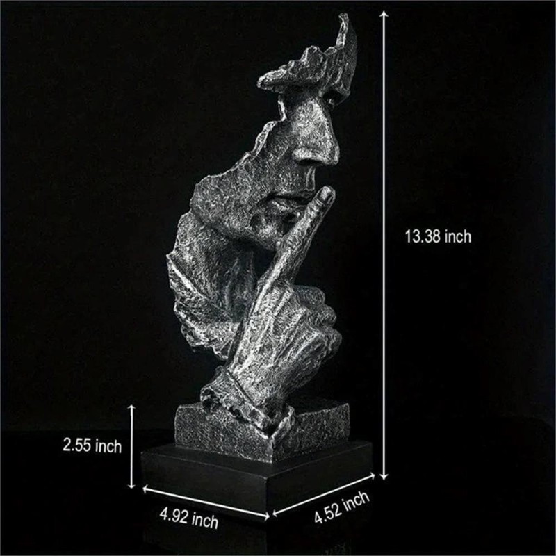 House of Avana Silent Thinker Gray Metal Abstract Sculpture gallery