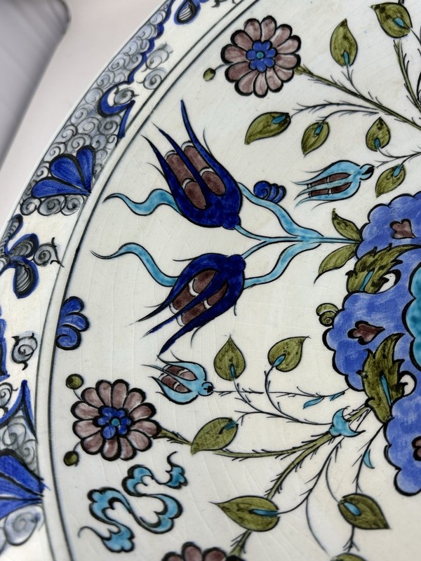 Iznik Design 2010 Signed Ottoman Style Turkish Ceramic Wall Hanging Bowl Inv#23 gallery