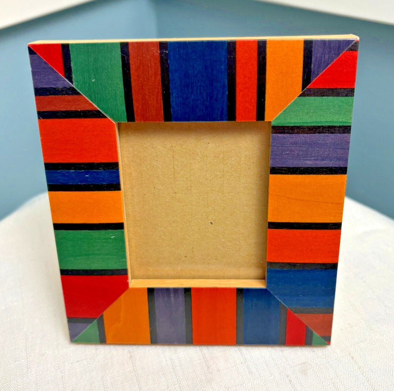 Furio Home Colorful Photo Mini Frame w/ Stained Wood – Tabletop 2.5″ x 3″