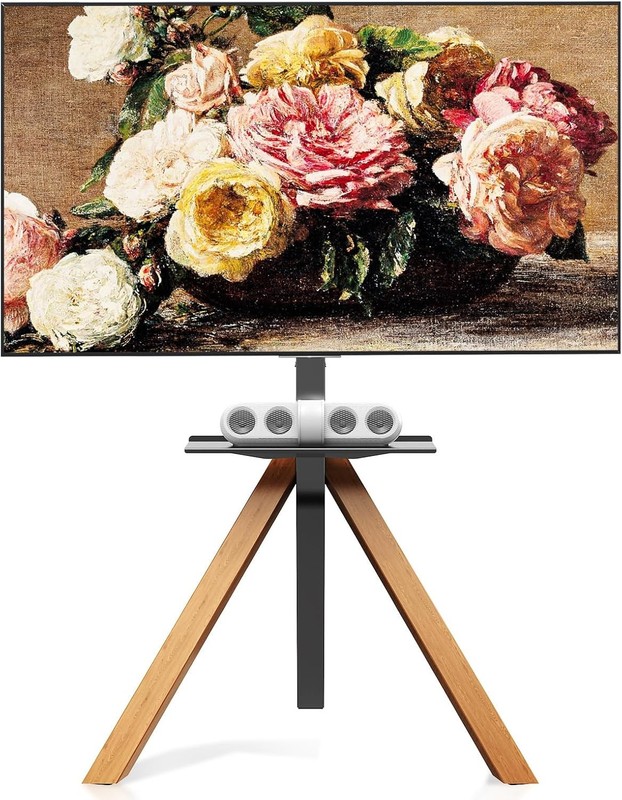 Tripod Easel TV Stand for 32 to 75 Inch LCD LED OLED Screen, Modern Floor