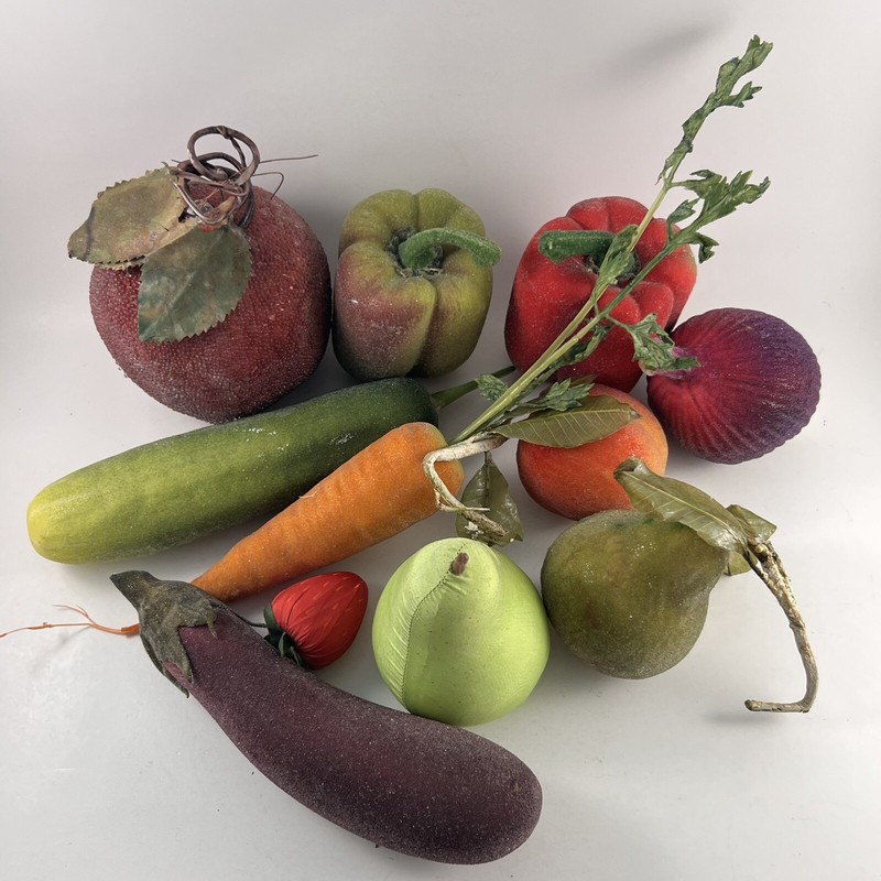 Artificial Faux Fruit Vegetables Lot of 11 Pieces Realistic Decorative