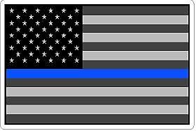 Thin Blue Line Gray Flag Reflective Decal or Magnet Police Sheriff Deputy
