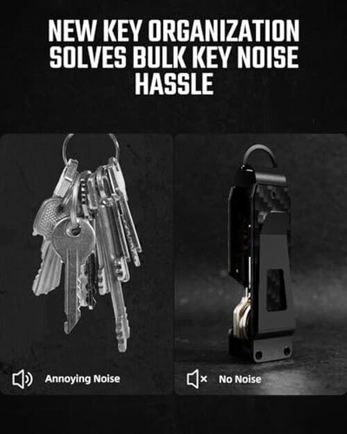 Key Organizer Compact Key Holder Metal Key Chain One Size Carbon Fiber gallery