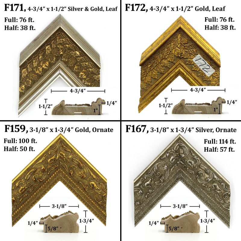 Picture Frame Molding | Ornate Simple Antique Modern 57" Lengths | OR BEST OFFER gallery