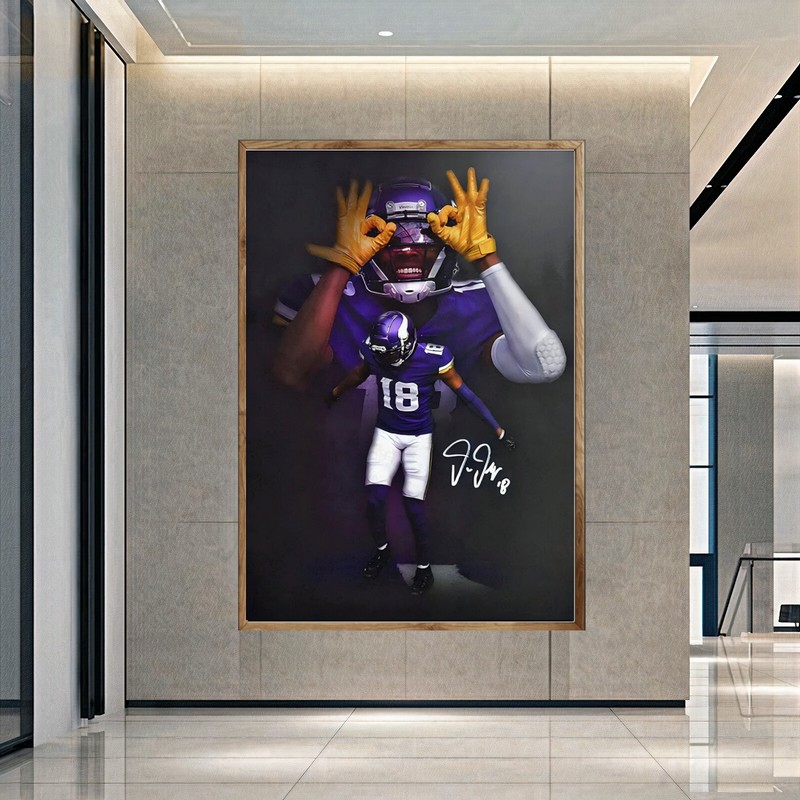 Justin Jefferson Poster 01 Sport NFL Office Elegant Wall Decor POSTER CANVAS