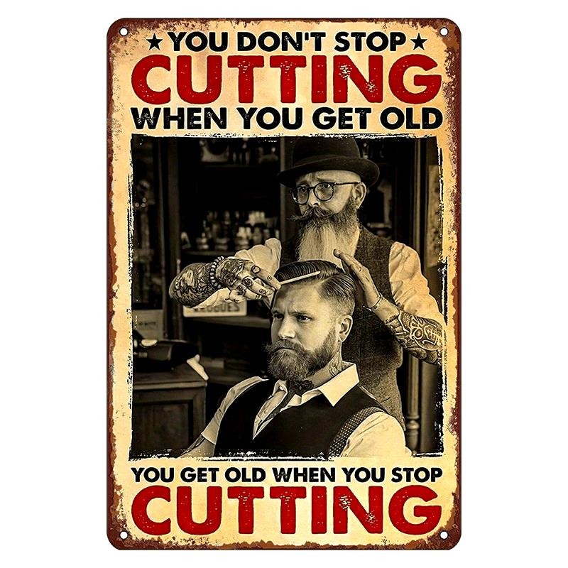 Barber Shop Metal Signs Aluminum Sign 8×12 Funny Cutting Living Room