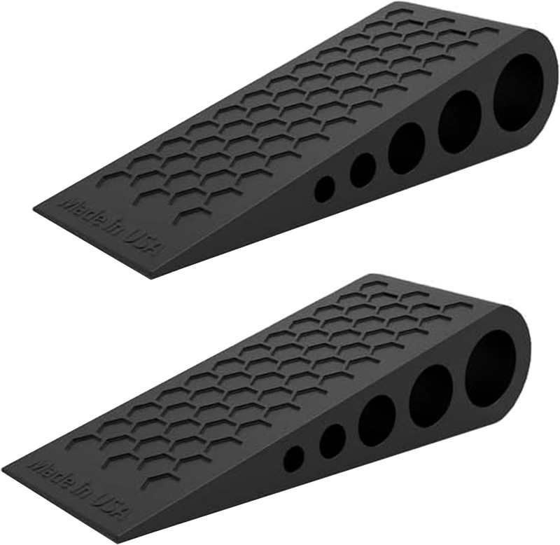 Door Stoppers for Bottom of Premium Floor Rubber Stop Wedge Black gallery