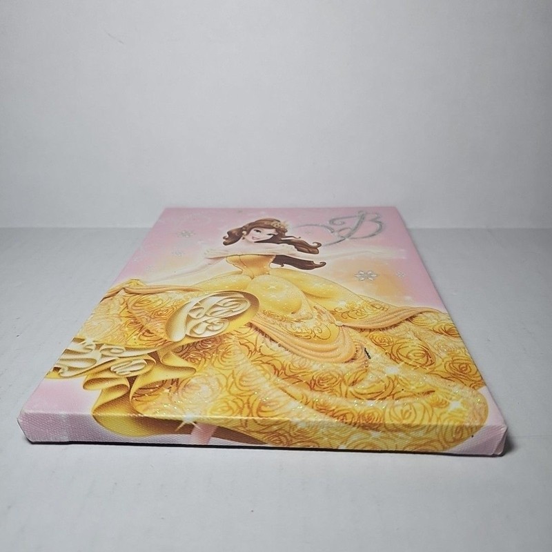 Disney Princess Belle Yellow Gown Small Pink Canvas gallery